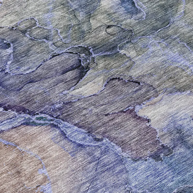 3' X 5' Navy Blue And Beige Abstract Washable Indoor Outdoor Area Rug