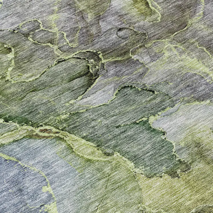 5' X 8' Olive Green And Gray Abstract Washable Indoor Outdoor Area Rug