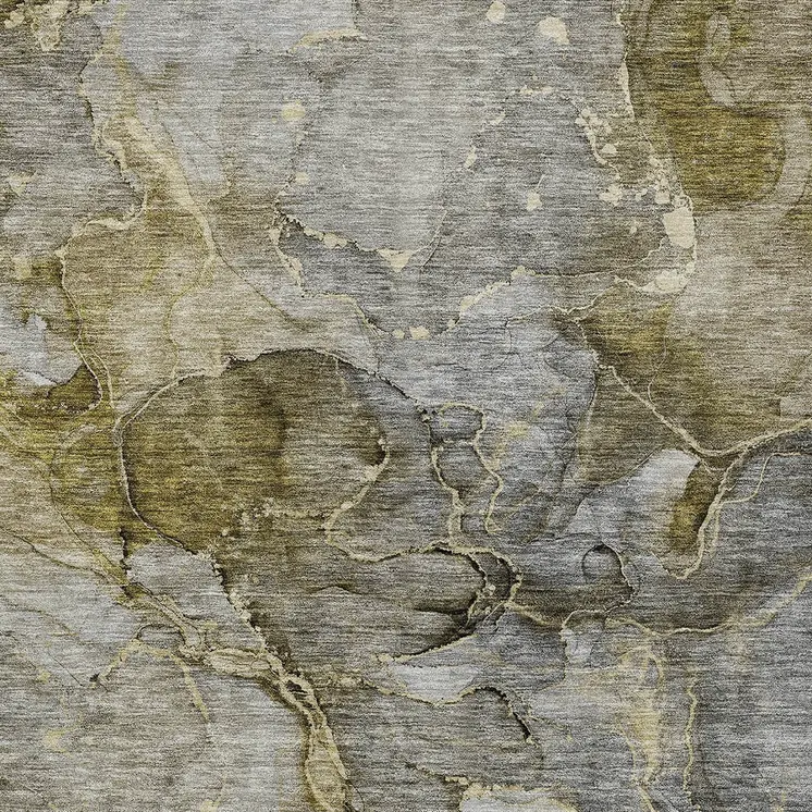 8' X 10' Taupe Brown And Gray Abstract Washable Indoor Outdoor Area Rug