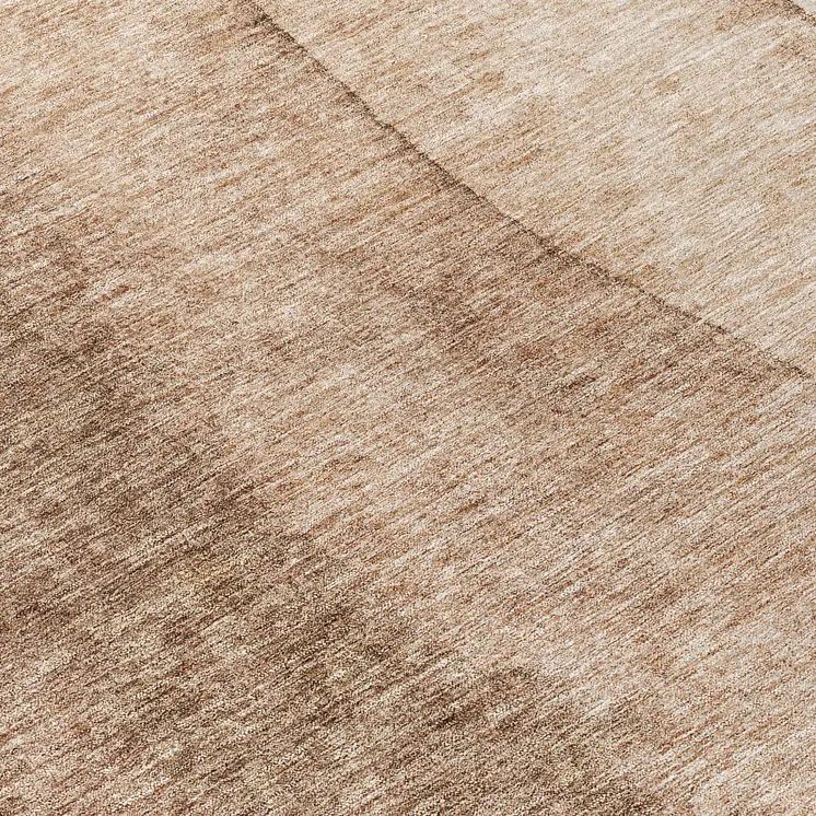 8' Brown And Beige Round Ombre Washable Indoor Outdoor Area Rug