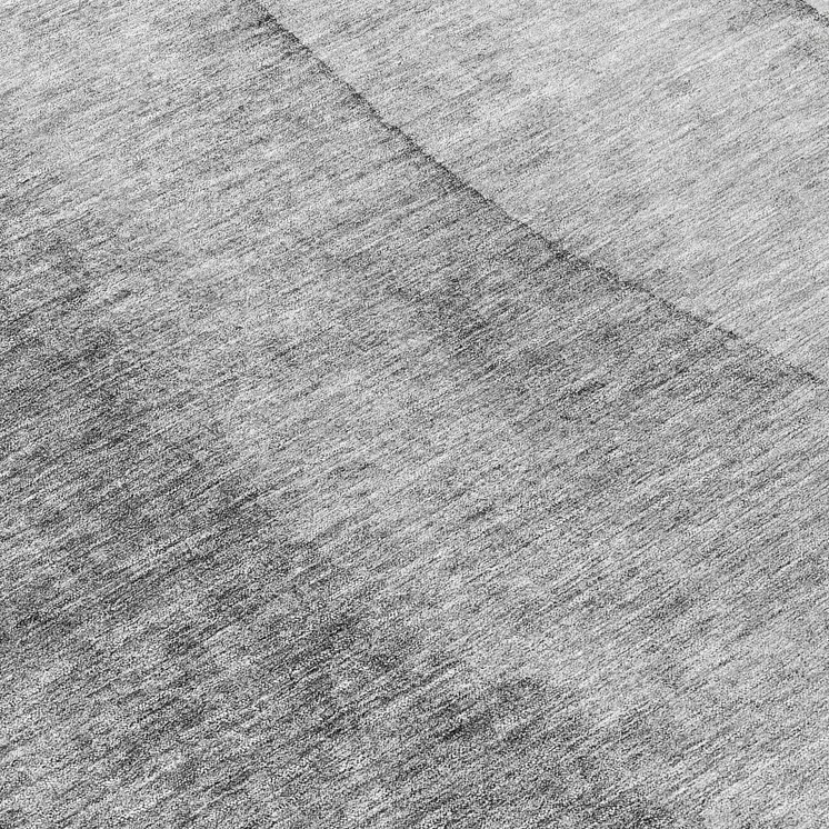 8' Gray Silver And Charcoal Round Ombre Washable Indoor Outdoor Area Rug