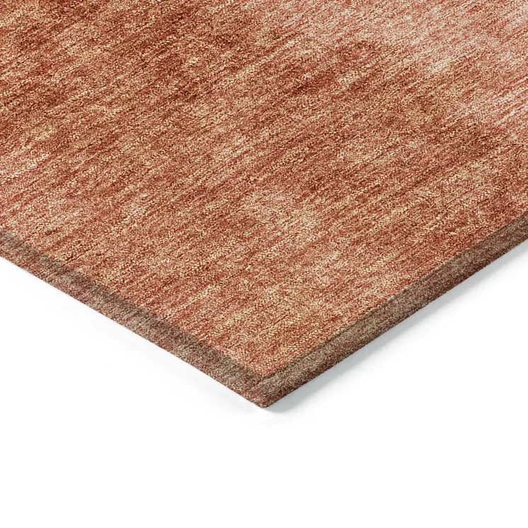 8' Red Copper And Terra Cotta Round Ombre Washable Indoor Outdoor Area Rug