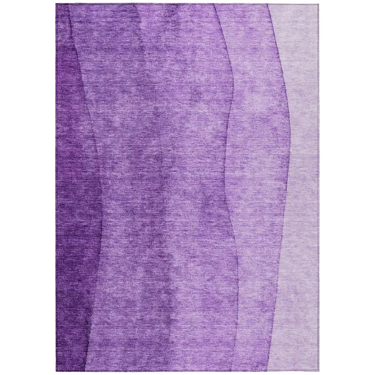 3' X 5' Purple And Lavender Ombre Washable Indoor Outdoor Area Rug