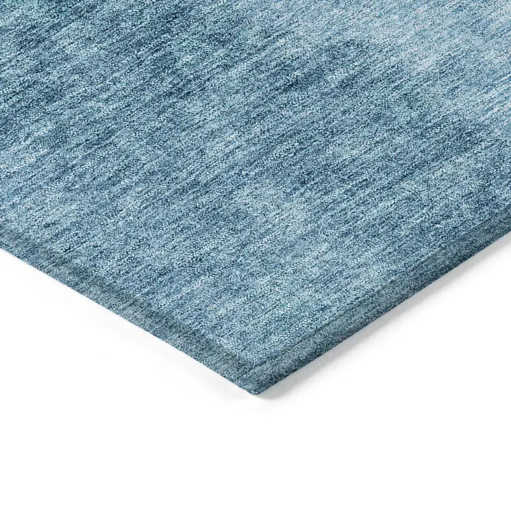 8' X 10' Teal Blue Aqua And Blue Ombre Washable Indoor Outdoor Area Rug