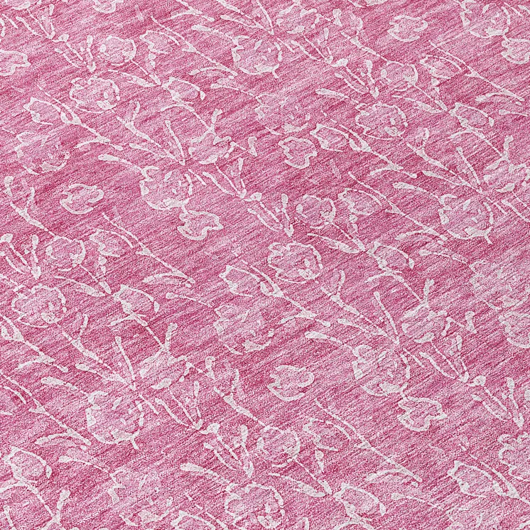8' Blush And Ivory Round Floral Washable Indoor Outdoor Area Rug
