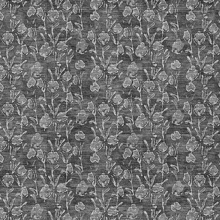 10' X 14' Gray Charcoal And Silver Floral Washable Indoor Outdoor Area Rug