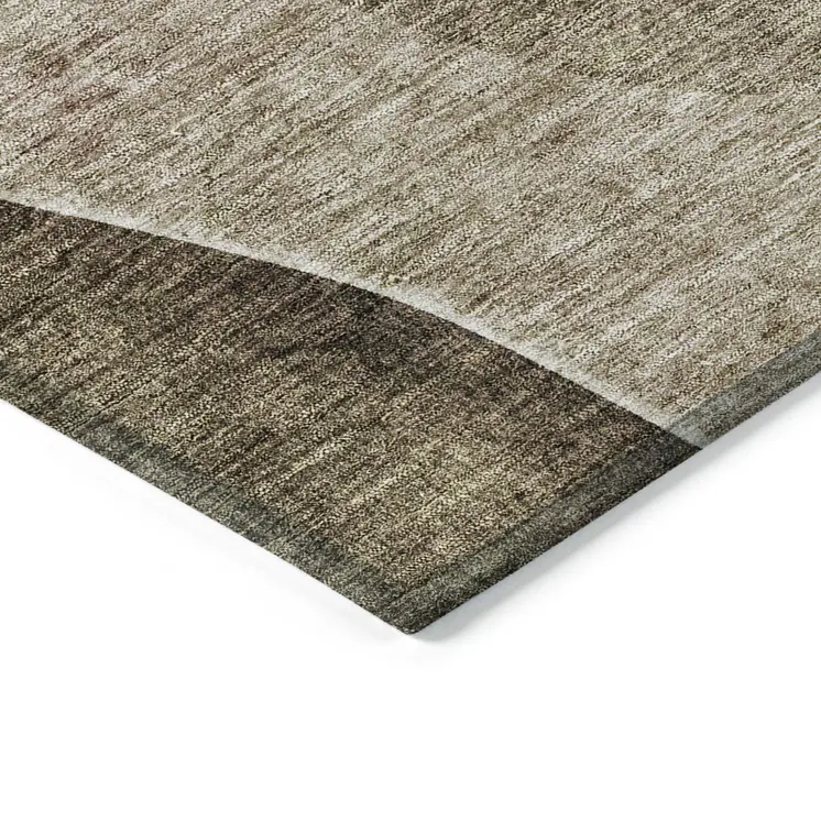 8' X 10' Brown Taupe And Beige Abstract Washable Indoor Outdoor Area Rug