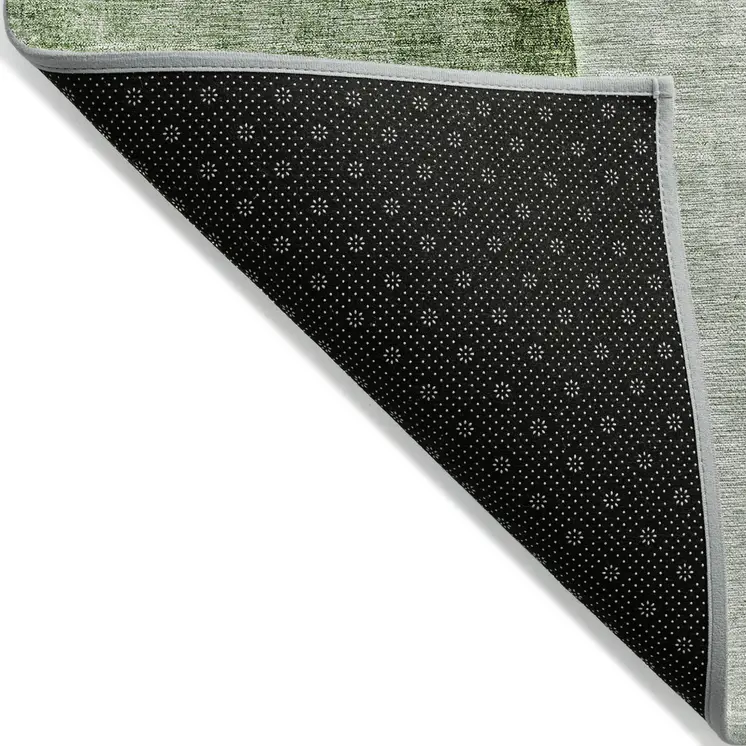 5' X 8' Olive Green And Gray Abstract Washable Indoor Outdoor Area Rug