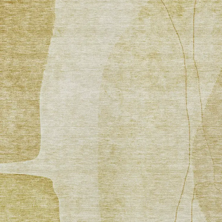 5' X 8' Gold Wheat And Beige Abstract Washable Indoor Outdoor Area Rug