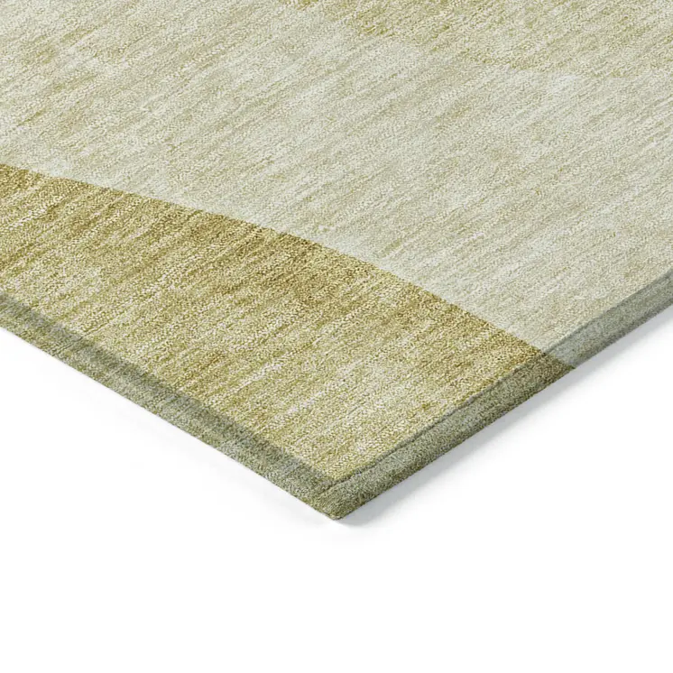 8' X 10' Gold Wheat And Beige Abstract Washable Indoor Outdoor Area Rug