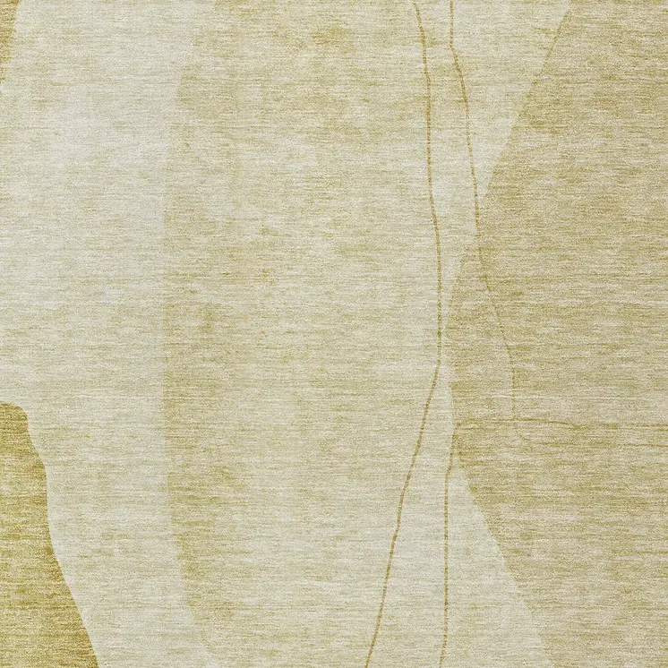 10' X 14' Gold Wheat And Beige Abstract Washable Indoor Outdoor Area Rug