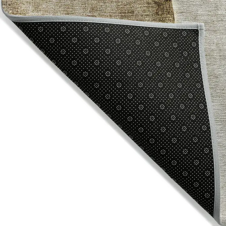 8' X 10' Taupe Beige And Gray Abstract Washable Indoor Outdoor Area Rug