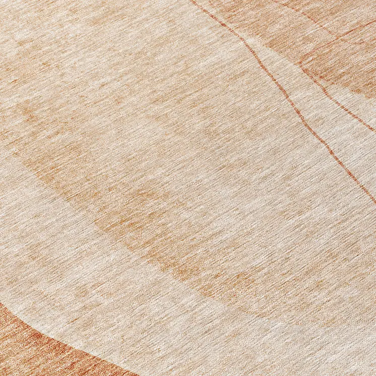 8' Terra Cotta Orange And Copper Round Abstract Washable Indoor Outdoor Area Rug