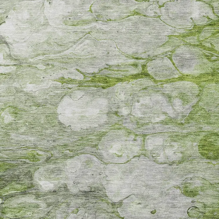 5' X 8' Olive Green And Gray Abstract Washable Indoor Outdoor Area Rug