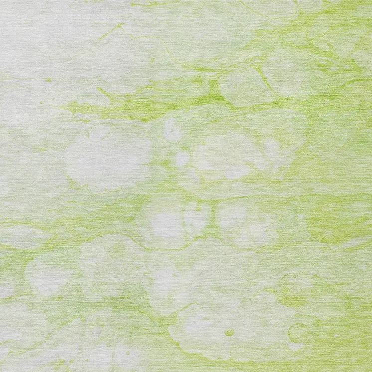 3' X 5' Artichoke Green And Ivory Abstract Washable Indoor Outdoor Area Rug