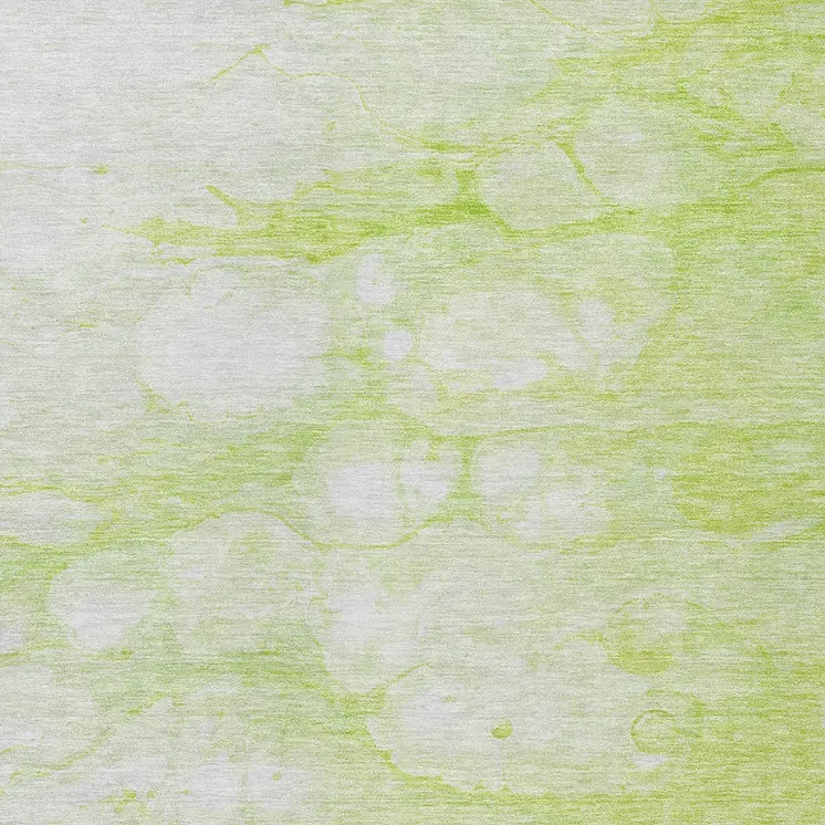 5' X 8' Artichoke Green And Ivory Abstract Washable Indoor Outdoor Area Rug