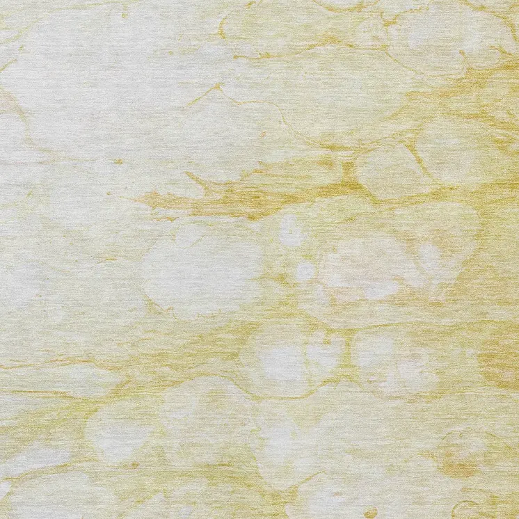 3' X 5' Gold Beige And Ivory Abstract Washable Indoor Outdoor Area Rug