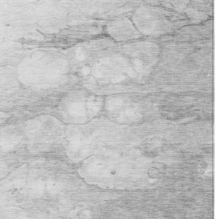 5' X 8' Silver Gray And Ivory Abstract Washable Indoor Outdoor Area Rug