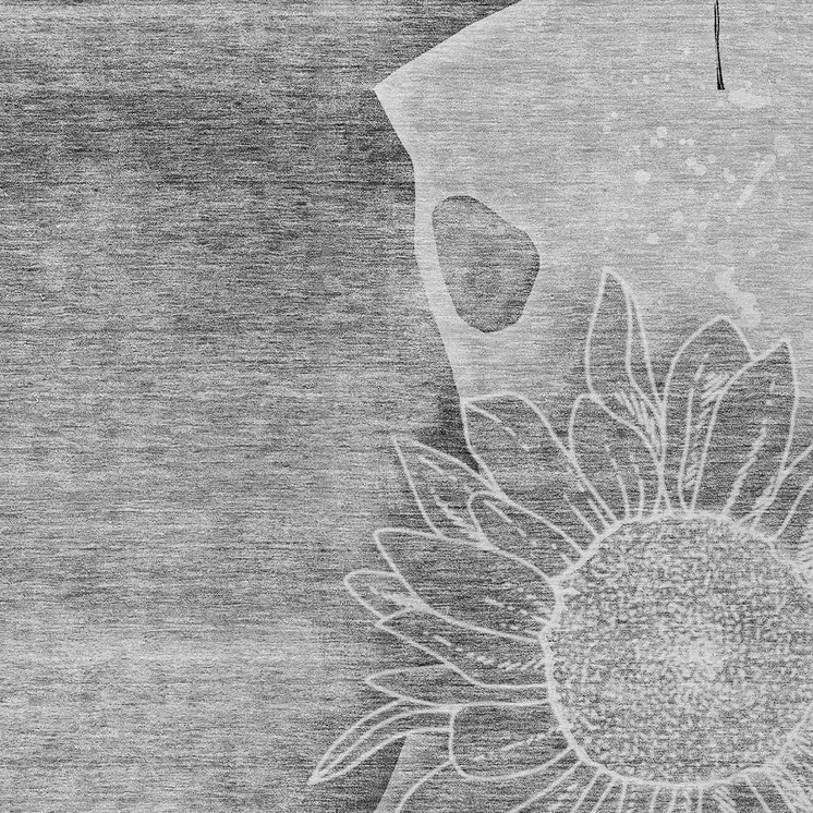 10' X 14' Gray Silver And Charcoal Floral Washable Indoor Outdoor Area Rug