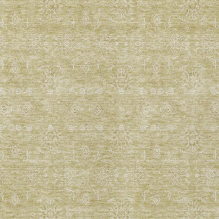 8' X 10' Beige Tan And Ivory Floral Washable Indoor Outdoor Area Rug