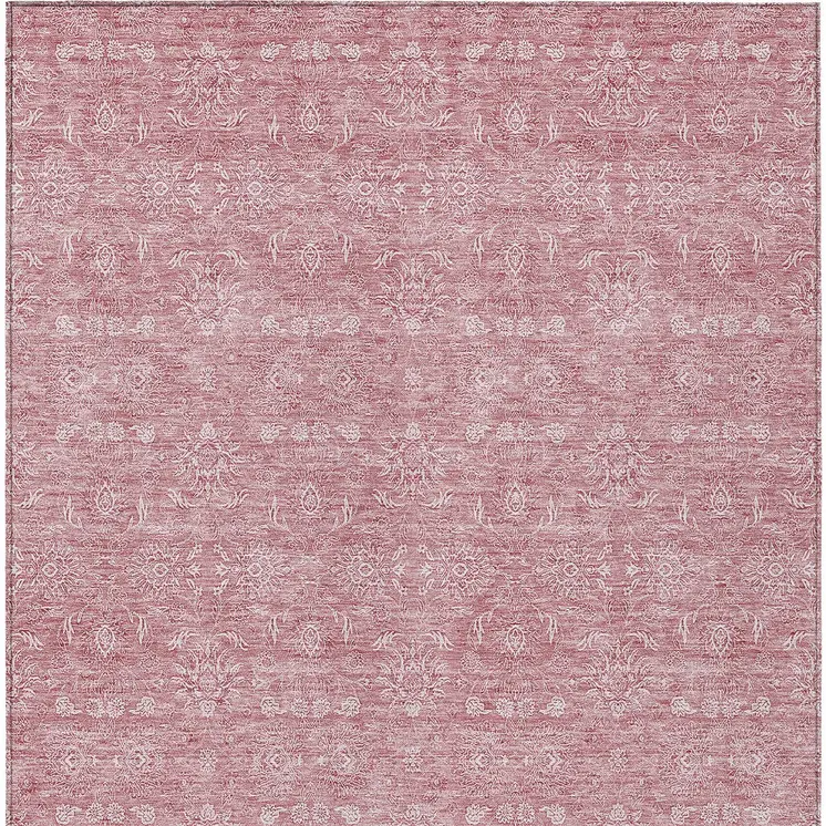 3' X 5' Blush Pink And Ivory Floral Washable Indoor Outdoor Area Rug