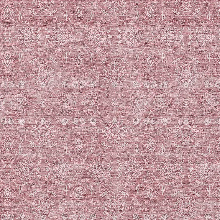 5' X 8' Blush Pink And Ivory Floral Washable Indoor Outdoor Area Rug