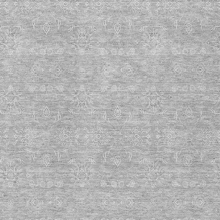10' X 14' Silver Gray And Ivory Floral Washable Indoor Outdoor Area Rug