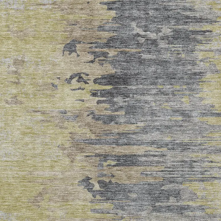 3' X 5' Pewter Silver And Gray Abstract Washable Indoor Outdoor Area Rug