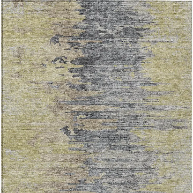 8' X 10' Pewter Silver And Gray Abstract Washable Indoor Outdoor Area Rug