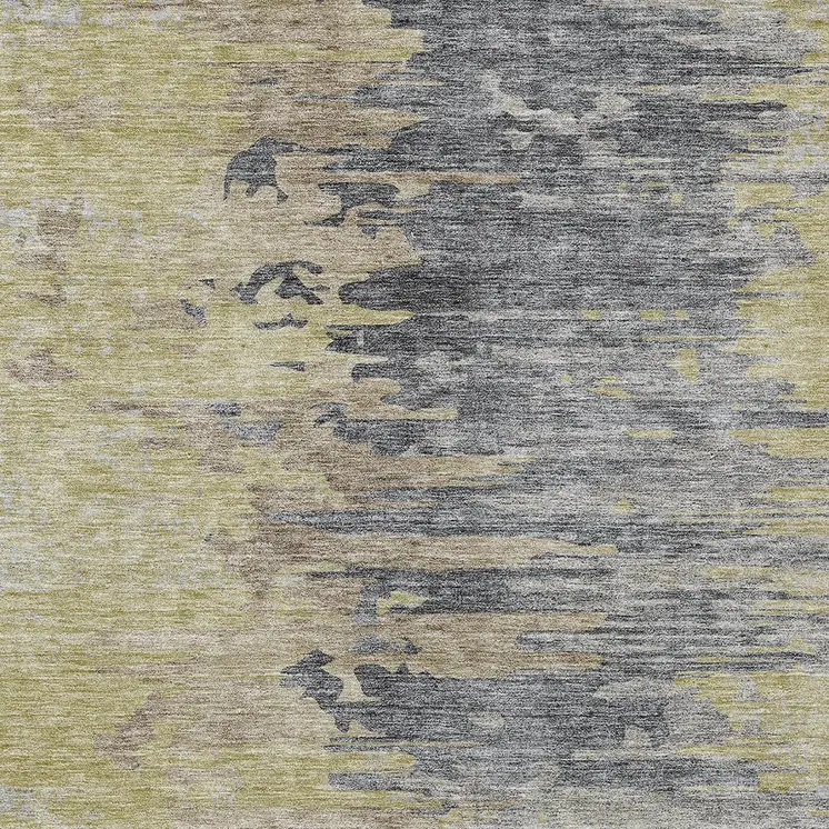 8' X 10' Pewter Silver And Gray Abstract Washable Indoor Outdoor Area Rug