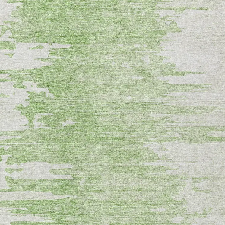 3' X 5' Green And Mint Green Abstract Washable Indoor Outdoor Area Rug