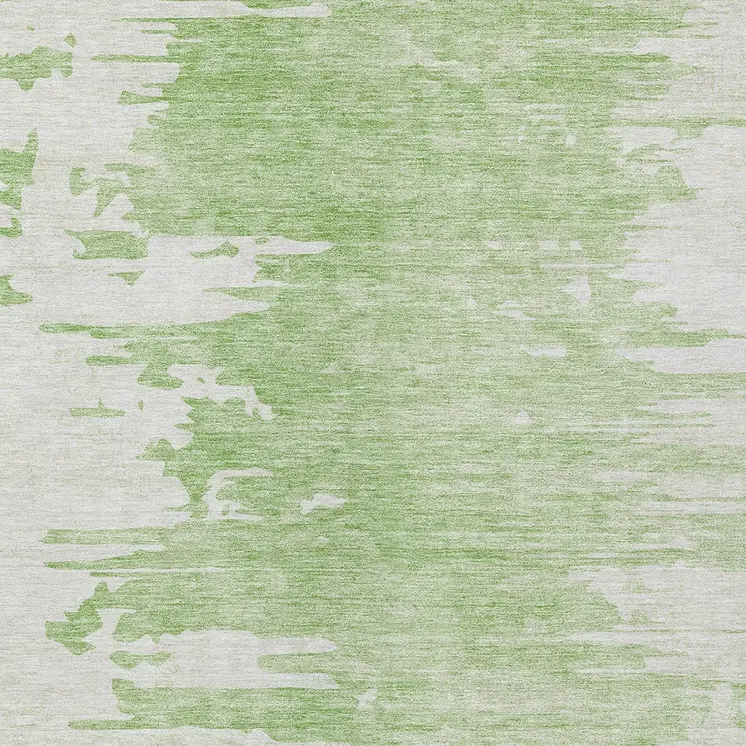 10' X 14' Green And Mint Green Abstract Washable Indoor Outdoor Area Rug