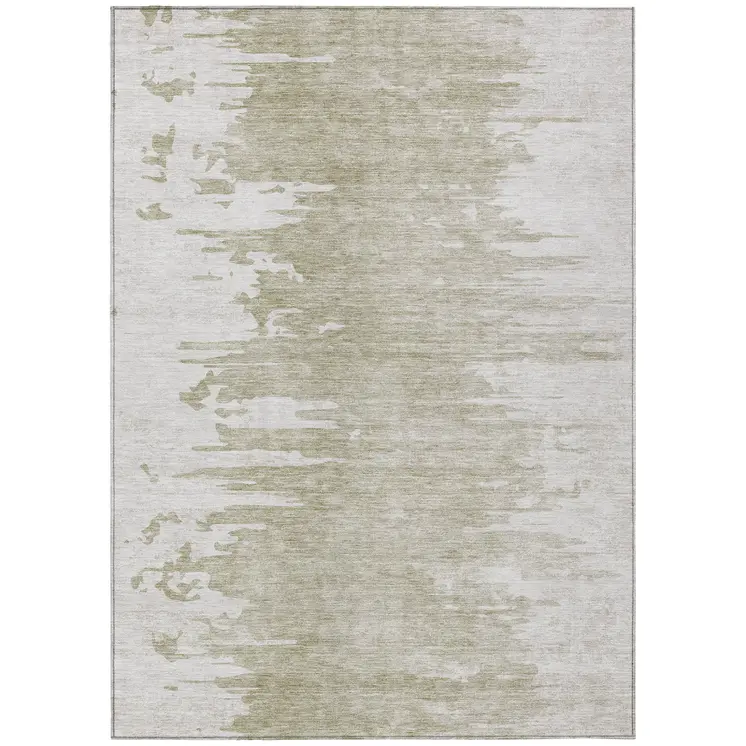 3' X 5' Taupe Beige And Tan Abstract Washable Indoor Outdoor Area Rug