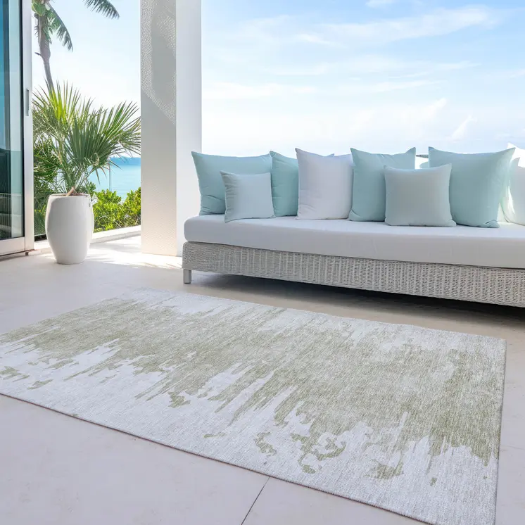 3' X 5' Taupe Beige And Tan Abstract Washable Indoor Outdoor Area Rug