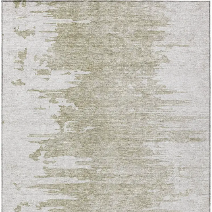 9' X 12' Taupe Beige And Tan Abstract Washable Indoor Outdoor Area Rug
