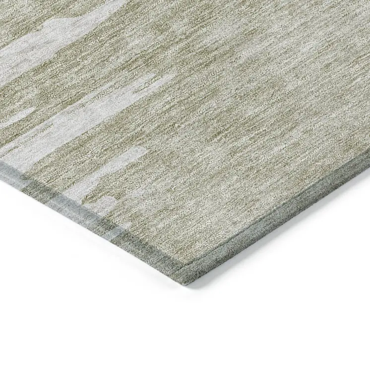 9' X 12' Taupe Beige And Tan Abstract Washable Indoor Outdoor Area Rug
