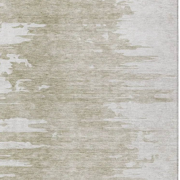 10' X 14' Taupe Beige And Tan Abstract Washable Indoor Outdoor Area Rug