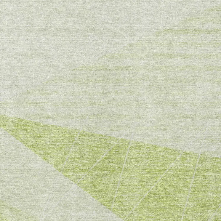8' X 10' Mint Green And Ivory Geometric Washable Indoor Outdoor Area Rug