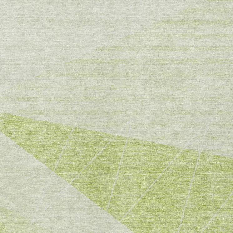 10' X 14' Mint Green And Ivory Geometric Washable Indoor Outdoor Area Rug