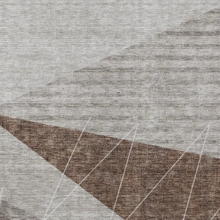 8' X 10' Gray Silver And Taupe Geometric Washable Indoor Outdoor Area Rug