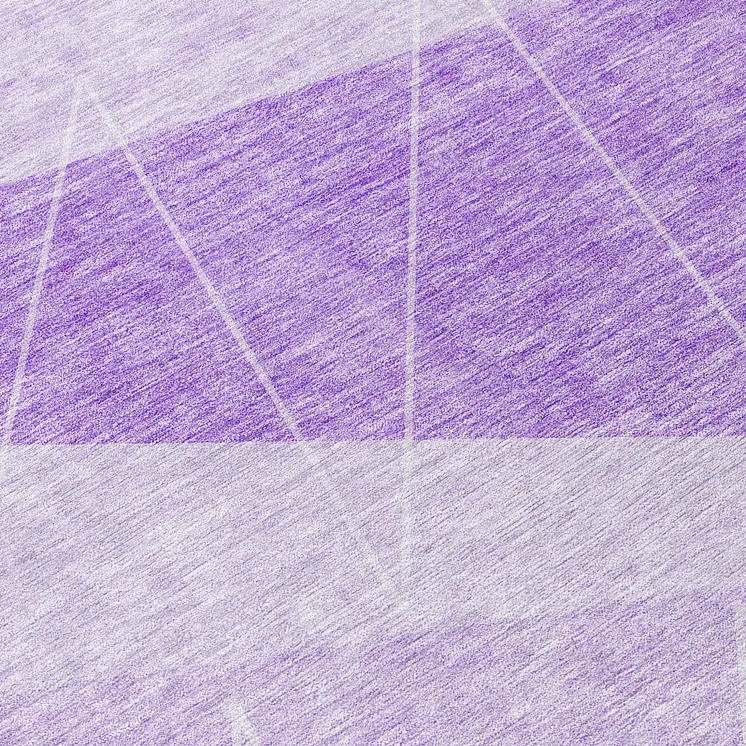 8' Lavender And Purple Round Geometric Washable Indoor Outdoor Area Rug