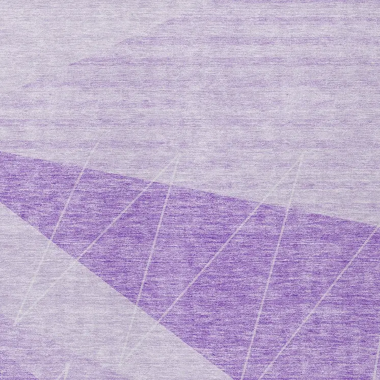 8' X 10' Lavender And Purple Geometric Washable Indoor Outdoor Area Rug