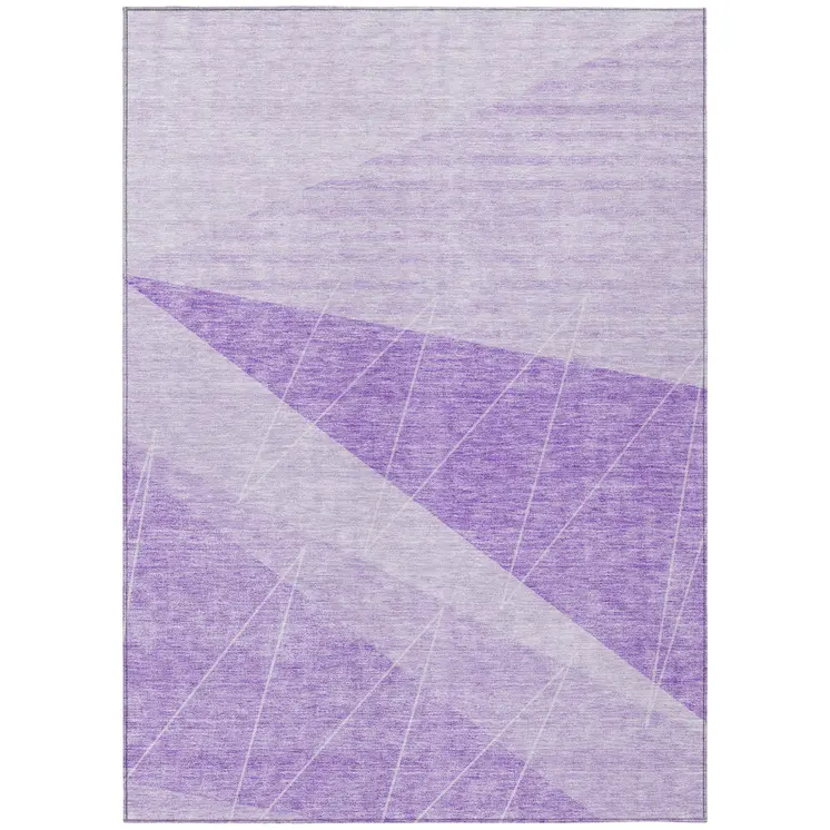 10' X 14' Lavender And Purple Geometric Washable Indoor Outdoor Area Rug