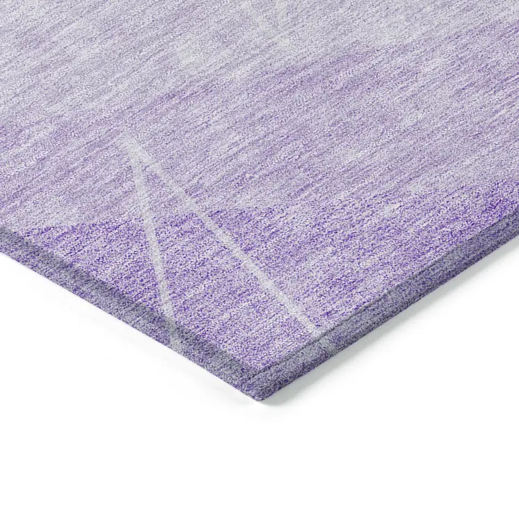 10' X 14' Lavender And Purple Geometric Washable Indoor Outdoor Area Rug
