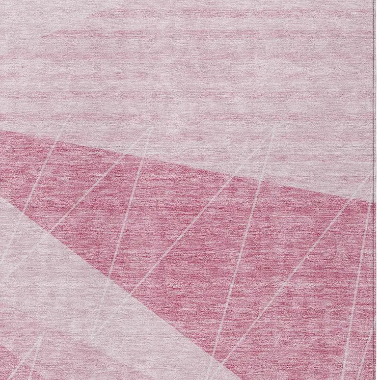 3' X 5' Pink Mauve And Blush Geometric Washable Indoor Outdoor Area Rug