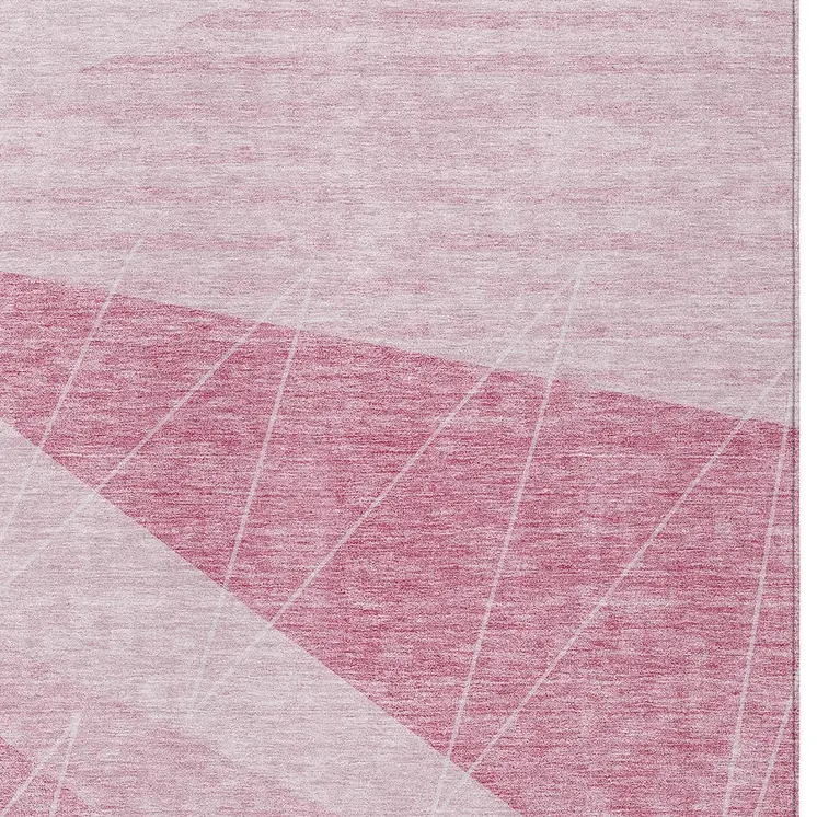 8' X 10' Pink Mauve And Blush Geometric Washable Indoor Outdoor Area Rug