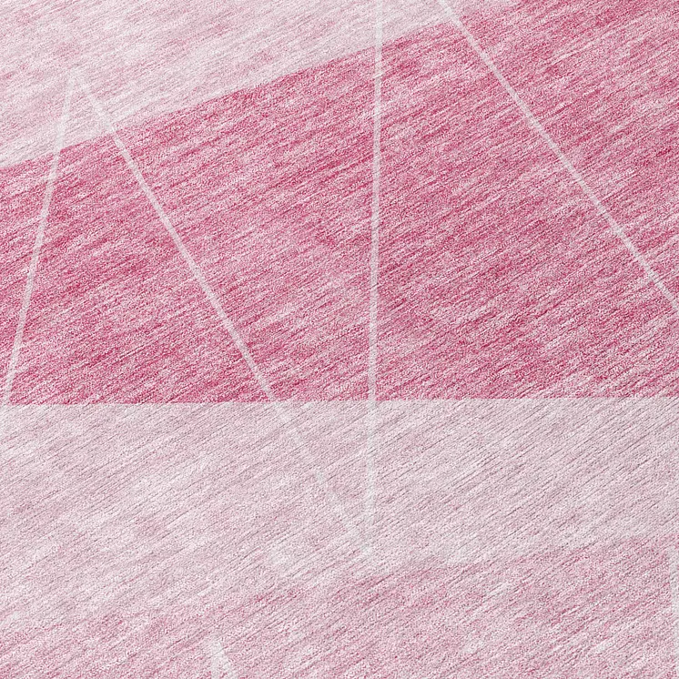 8' X 10' Pink Mauve And Blush Geometric Washable Indoor Outdoor Area Rug