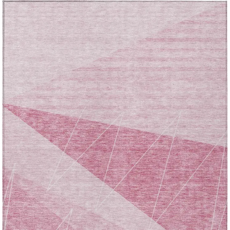 10' X 14' Pink Mauve And Blush Geometric Washable Indoor Outdoor Area Rug