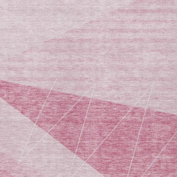 10' X 14' Pink Mauve And Blush Geometric Washable Indoor Outdoor Area Rug