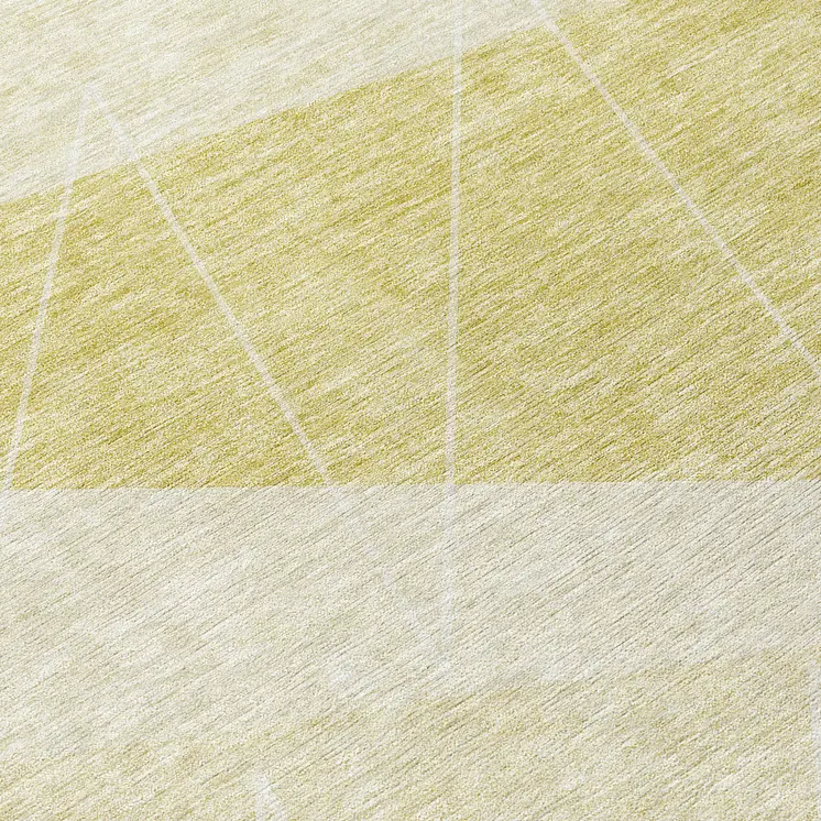 8' Wheat Gold And Ivory Round Geometric Washable Indoor Outdoor Area Rug